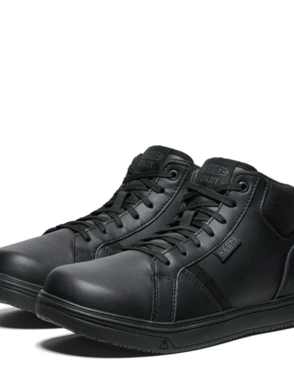 Keen Men's PTC Kenton Mid Work Shoe (Soft Toe) Black Leather Work Boots Size 8